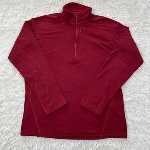 Patagonia Sweater Mens Large Red Capilene 1/4 Zip Neck Performance Baselayer Men